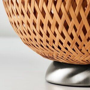 BOJA Bamboo Hand Woven Table Lamp Neutral Natural Minimalist 16" Bedside